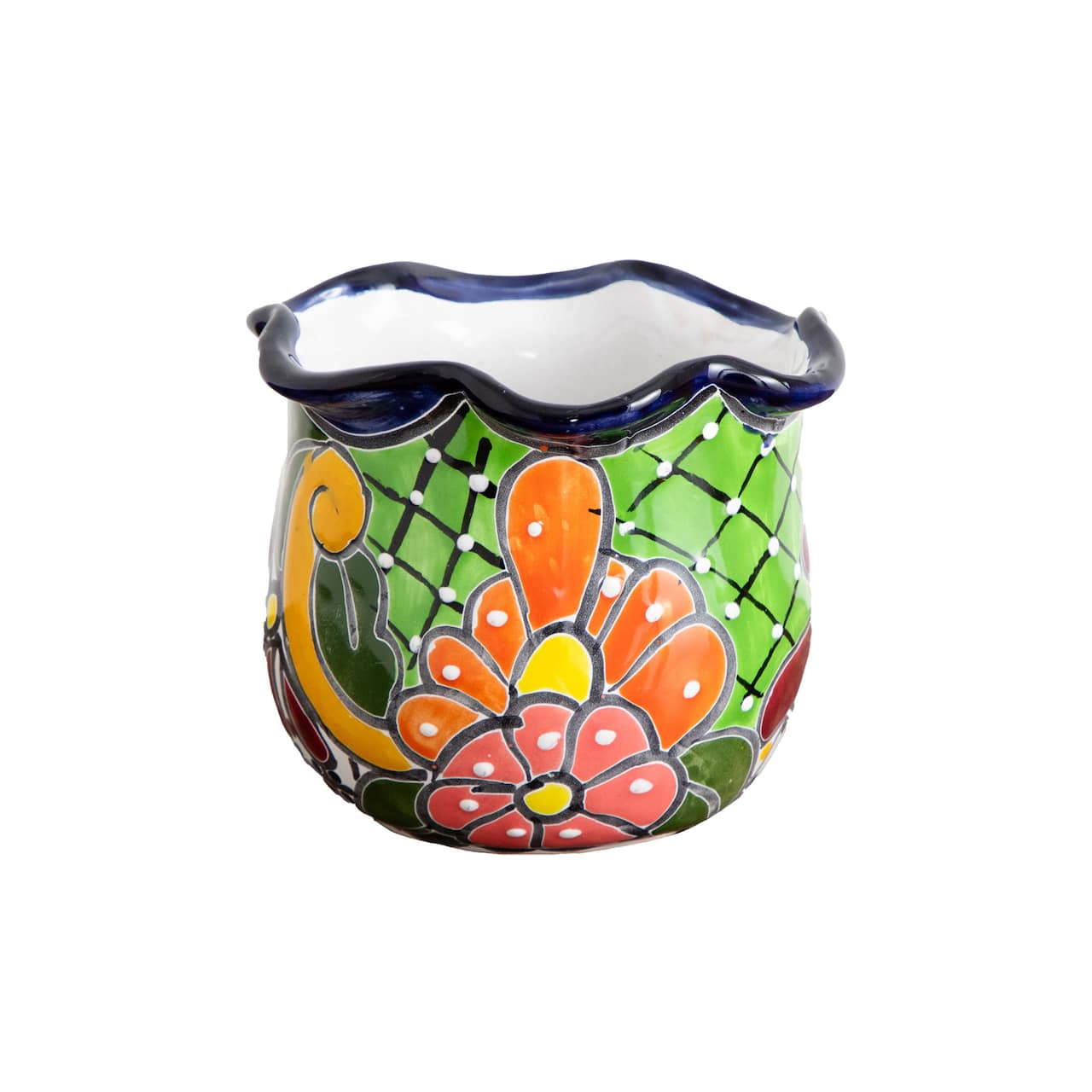 7" Handmade Mexican Talavera Ceramic Planter